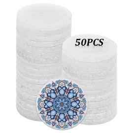 ZOFUN 50 Pcs Rock for Painting, 3 mm Round rock in 5 cm Diameter, Round White Stone Casters, Smooth Pebbles for Painting Arts Craft DIY Home Decoration