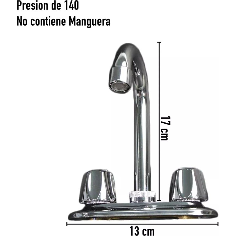CNX Mezcladora Para Lavabo Cubierta En Acero Inoxidable