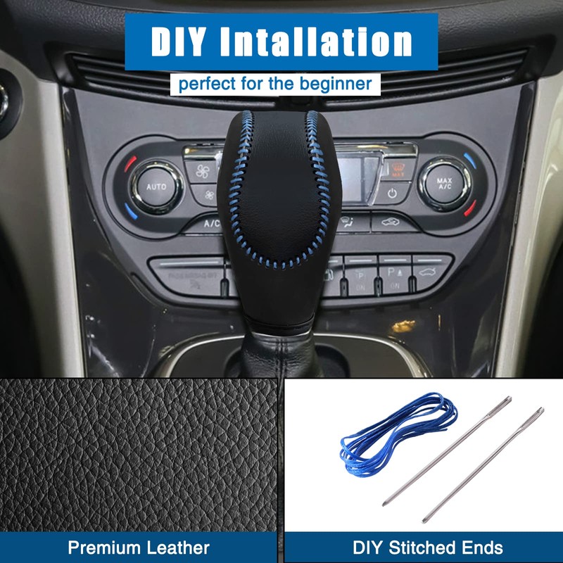AICARS Leather Gear Shift Knob Cover Compatible with Ford Focus丨