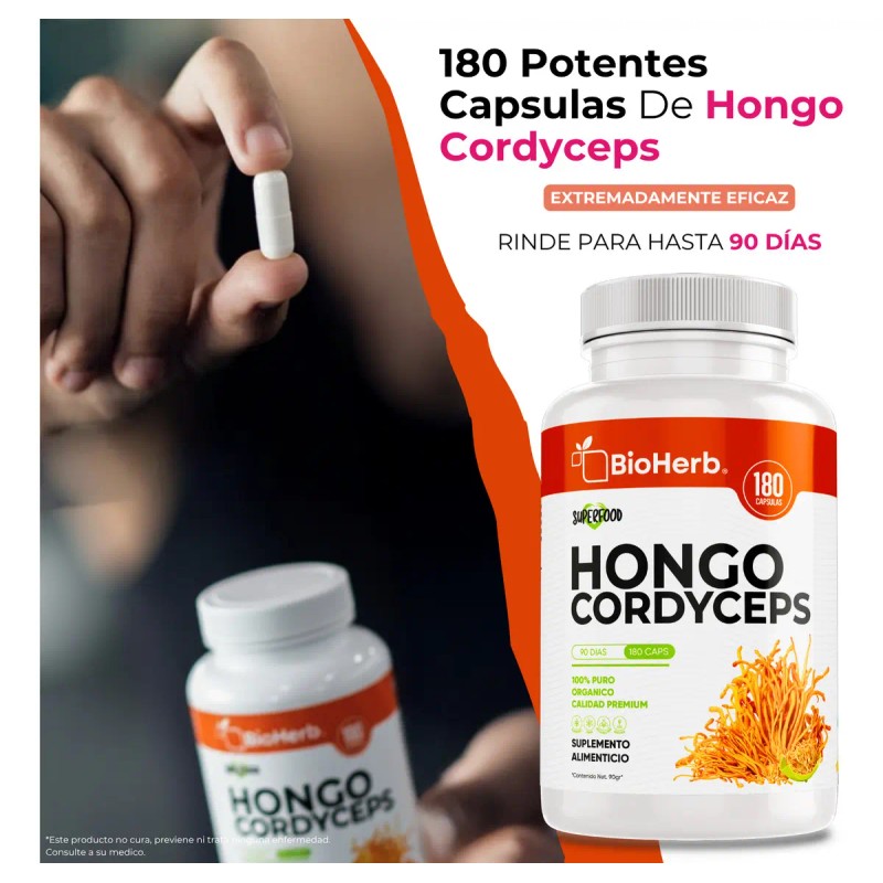 Bioherb Hongo Cordyceps Militaris Extracto 100 Puro Potente Adaptogeno Natural