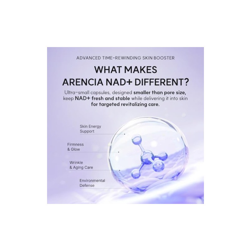 Arencia NAD+ Serum Booster with 5% NAD+ Complex & Resveratrol,