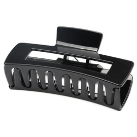 QinGoo Large Rectangular Hair Clip Claws Hair Clip Beautiful Women's Hair Accessories Elegant Hair Accessory 1 Piece (10.4 x 5.2 cm, Black)
