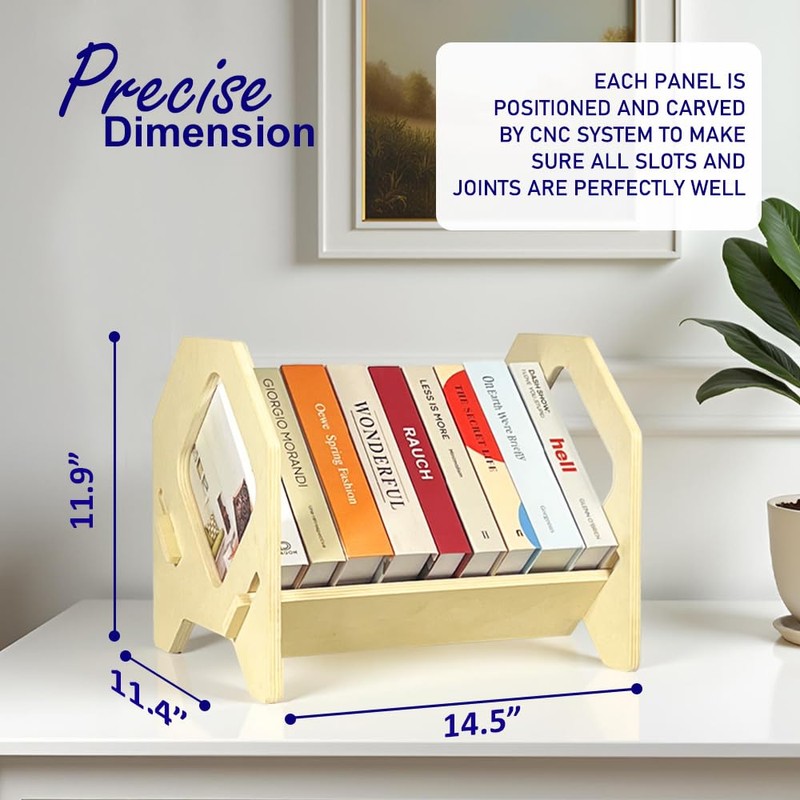 2 Pack Desktop Bookshelf, Stackable Book Organizer with Handle, Storage