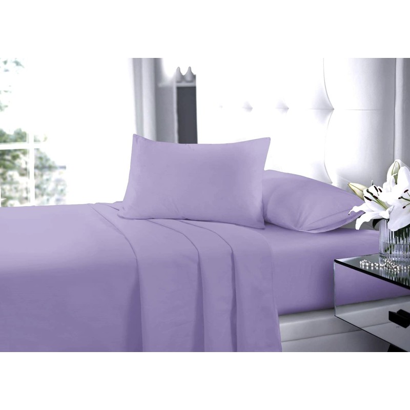 Fitted Bed Sheet With FREE Pillow Case Poly Cotton LILAC
