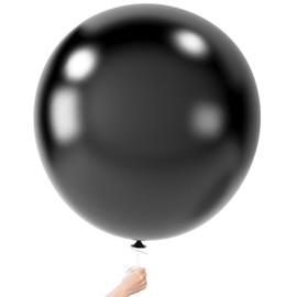 LovesTown 4PCS Large Balloons 36inch, Giant Balloons Jumbo Balloons Black Latex Balloons for Wedding Engagement Graduation Anniversary Decorations