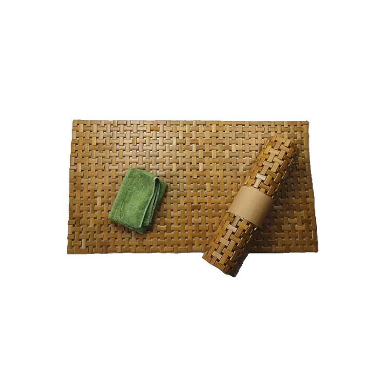 HubewaGlobal Bamboo Woven Floor Mat, Bamboo Bathroom Mat, Bamboo Anti-slip