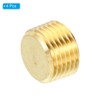 PATIKIL 1/2 Inch NPT Brass Hexagonal Countersunk Plugs 4 Pack
