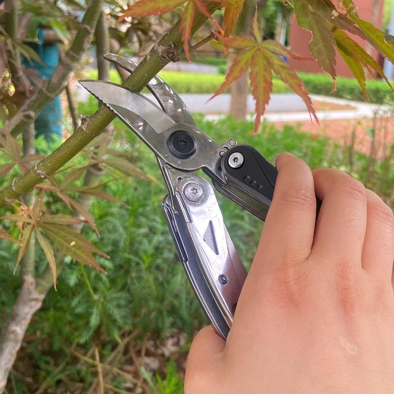 Multifunktionale 7 in 1 Tragbare Schere mit Säge, Cutter, Rinde