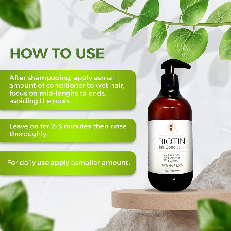 Biotin Conditioner for Smooth, Detangled Hair, Hydrating Formula