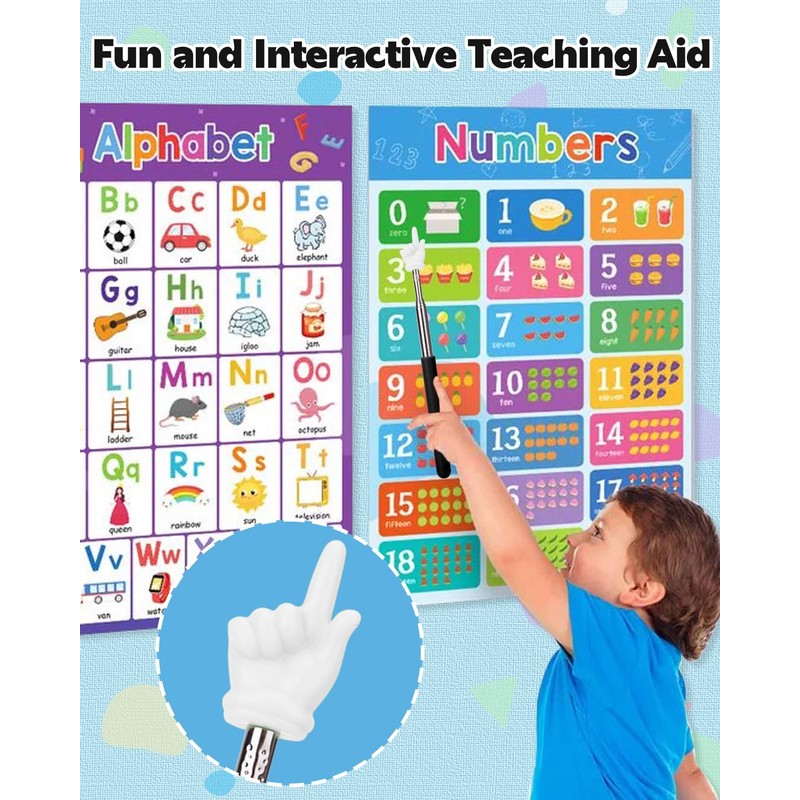 Retractable Teacher Pointer for Classroom Kids Reading, Dumero Extendable Finger