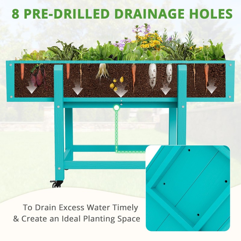 LUE BONA Raised Garden Bed with Wheels, 48 * 16.7