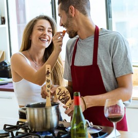 Wooden Spoons for Cooking Set of 5,Nightmare Before Christmas Gifts,Wooden Spatula for Wood Kitchen Utensil Set,Cooking Utensils Set for Kitchen Decor,Housewarming Presents