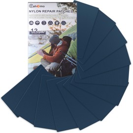 7.9x3.9 inch 12 PCS Nylon Repair Patch Nylon Repair Tape Self Adhesive Nylon Fabric Tape Outdoor Camping Gear Nylon Repair kit for Tent, Umbrella, Down Jackets, Sleeping Bag, Knapsack（Dark Blue）
