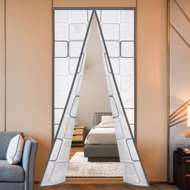 Insulated Door Curtain, Thermal Magnetic Self-Sealing EVA Door Screen Winter Stop Draft Keep Cold Out Door Cover for Kitchen, Bedroom, Air Conditioner Room,Hands Free (37" x 82")