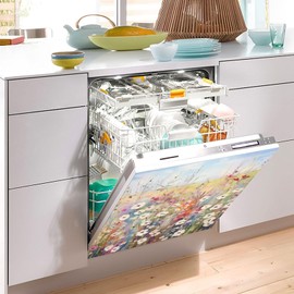 JIPONI Dishwasher Magnetic Cover Colorful Wildflowers Flower Watercolor Dishwasher Magnetic Kitchen Art Decor, Dishwasher Magnetic Sticker 23 W x 26 H Inch