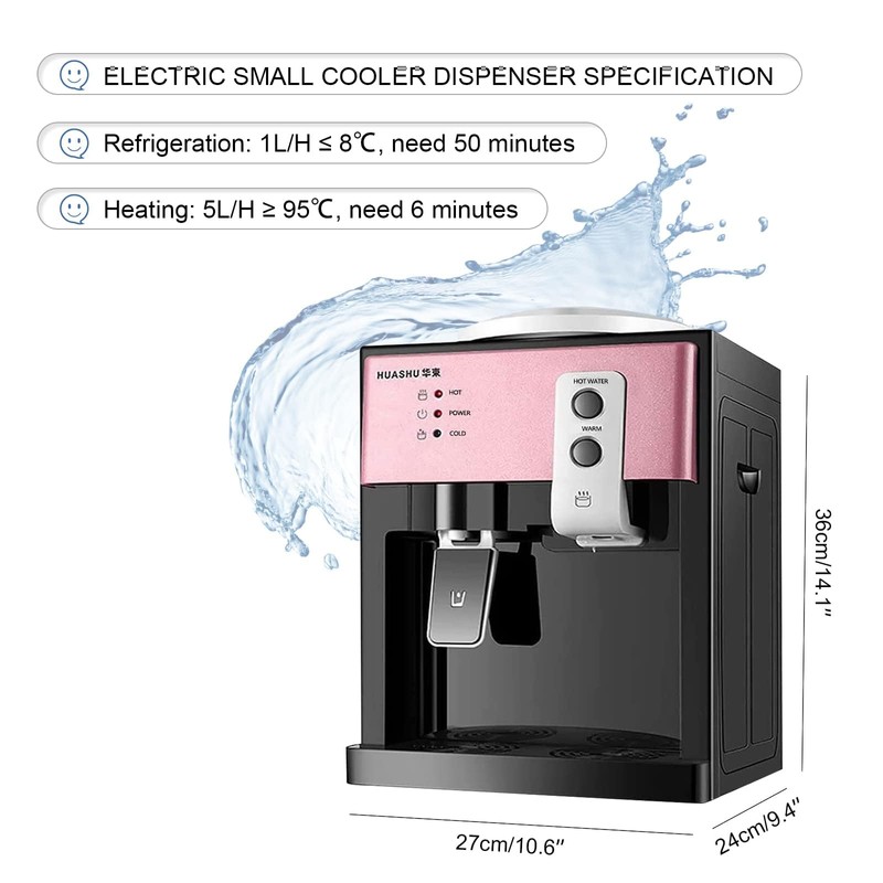 Top Loading Water Cooler Dispenser, Desktop Electric Hot and Cold