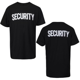 Security Shirt | Printed Security on Front/Back | Security Guard T-Shirt 2 Sided Print | Event Staff Safety Guard Tee (US, Alpha, X-Large, Regular, Regular, Black)