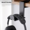 Adjustable Rotating Headphone Stand with Cable Organizer - Black