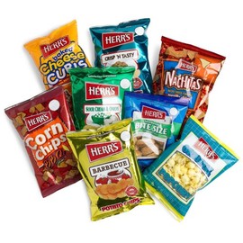 Herr's 8-Flavor Variety Snack Pack (45.75 Total Ounces), Assorted Bags (Pack of 42)