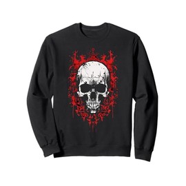 Gothic Skull Emo Fire Aesthetic Nocturnal Reaper Dark Art Sweatshirt