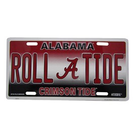 State of Alabama Outdoor Decor Flags Novelties (Alabama Roll Tide Crimson AL "A" Football 6"x12" Aluminum License Plate Tag)