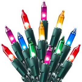 Joiedomi Multicolor Christmas String Lights,100 Count 21.4FT Christmas Fairy Tree Lights Plug in for Indoor Outdoor Xmas Decorations Patio Holiday Theme Party Yard House,Green Wire