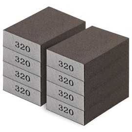 Romeda 8-Pack Sandpaper Block, 320 Grits Washable and Reusable Handmade Sanding Sponge, Drywall Sandpaper Blocks for Wooden Drywall Sheetrock and Metal Glazing