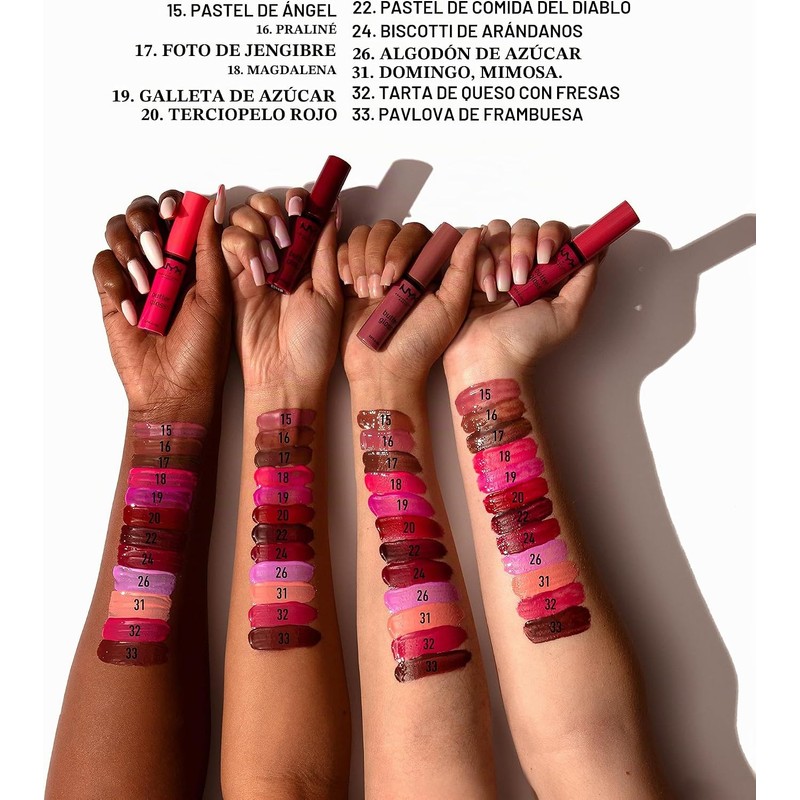 NYX PROFESSIONAL MAKEUP Butter Lip Gloss, 3 Colors, Angel Food