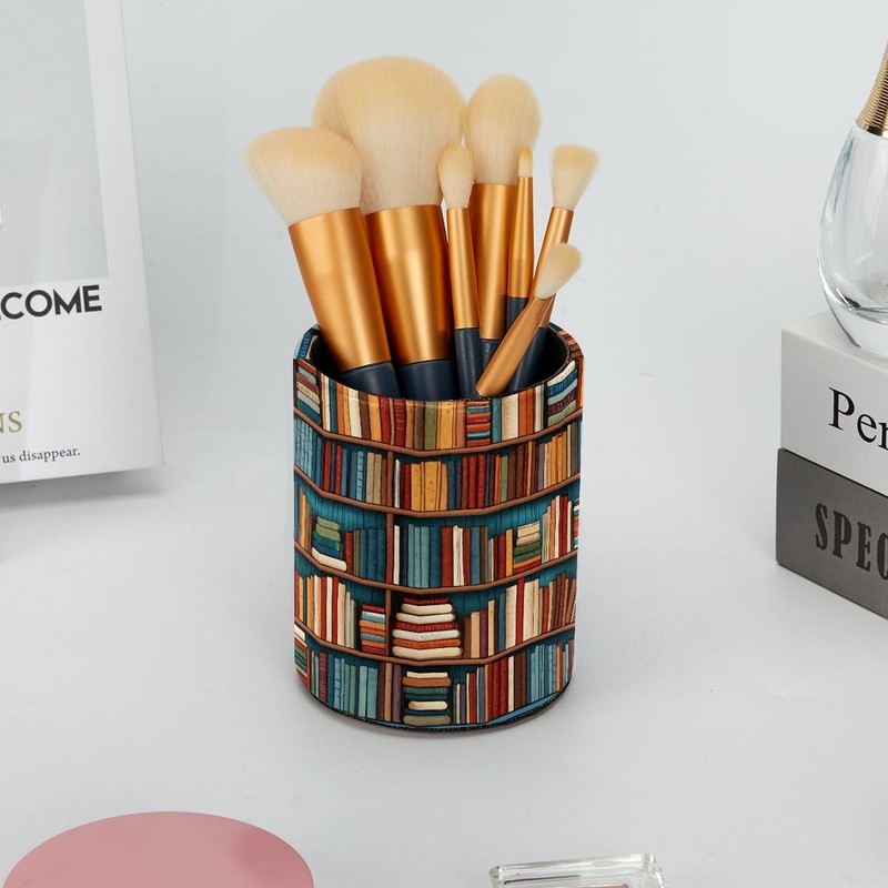 EUYJKMSXC Pencil Holder, Pencil Cup Holder for Desk, PVC Leather