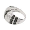 Women's Ring for Women 925 Sterling Silver Rhodium-Plated Zirconia Black,