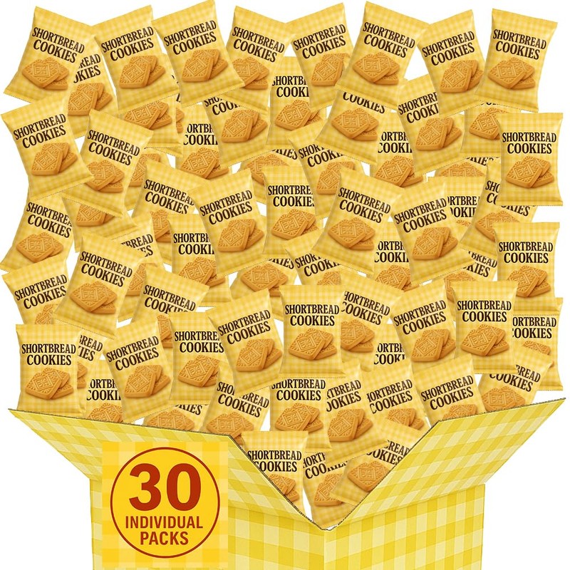 Shortbread Cookies Gourmet Butter Treats, Individually Wrapped - Breakfast Tea
