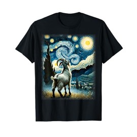 Goat Star Gazer - Artistic Van Gogh Style Starry Night Goat T-Shirt