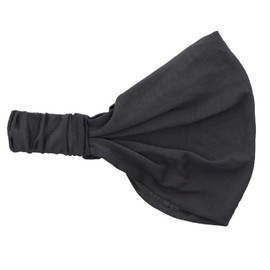Motique Accessories Wide Cotton Head Band Solid Boho Yoga Style Soft Hairband for Women(Dark Grey)