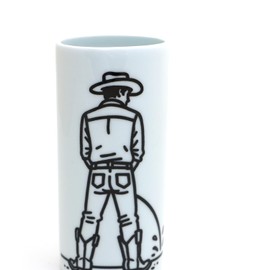 Cowboy vase, Oval bud vase, 6 inches, funny gift