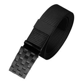 WedDecor Nylon Webbing Heavy Duty Quick Release Tactical 1.5” Belt for Hiking, Outdoor, Work, and Casual Use, Combat Belt for Cargo Pants, Tactical Belt for Military Wear, Sports, Golf Web Belt, Black