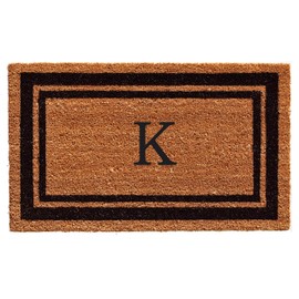 Calloway Mills 152961830K Black Border 18" x 30" Monogram Doormat, (Letter K)