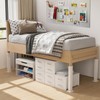 BOLUO Stackable Storage Drawers Closet Organizers and Storage Fabric White