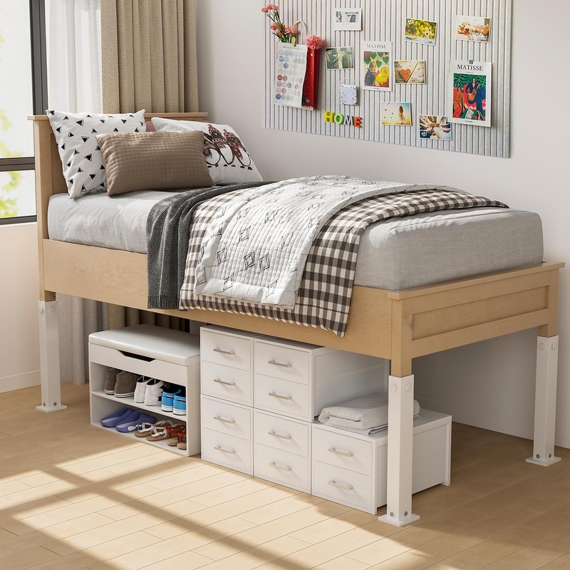BOLUO Stackable Storage Drawers Closet Organizers and Storage Fabric White