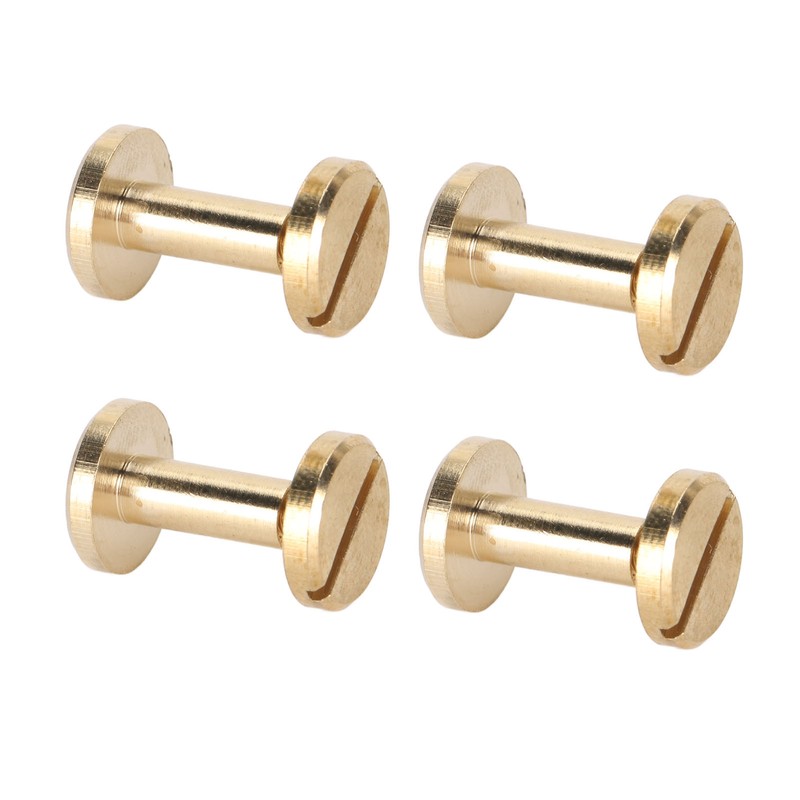 50 Set Binding Rivet Round Flat Head Brass Slot Screw