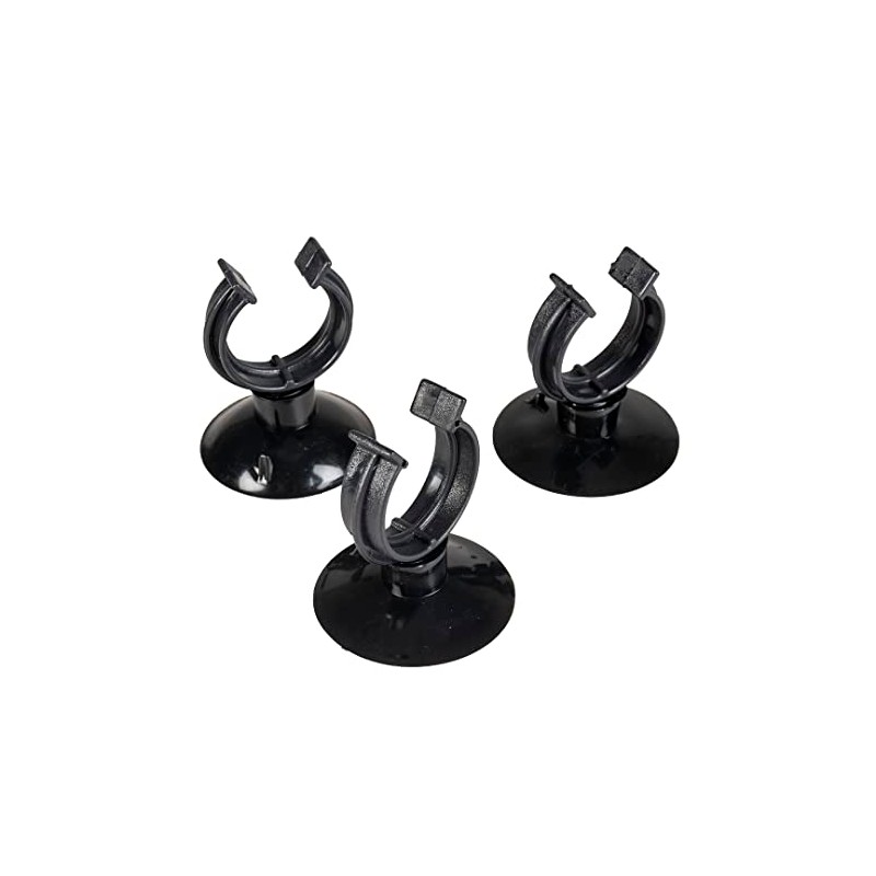Aqua Della, Suction Cup with Clip 3pcs - 12/16mm Black