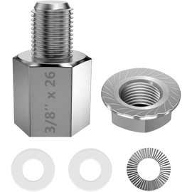 Universal Bicycle Hub Hitch Adapter, Silver 3/8''x26 Axle Coupling for Thrust Axles and Bike Trailers, Durable Bicycle Trailer Hitch Adapter, Bike Accessory for Secure Towing