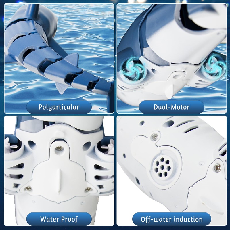 Kafuzi 2.4Ghz Remote Control Shark Toys for Pool, 1:18 Scale