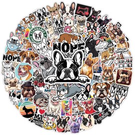 100pcs French Bulldog Stickers, Frenchie Sticker Waterproof Decals for Water Bottles Laptop Luggage Computer Scrapbooking Teens Adults Girls Funny Party Birthday Decorations