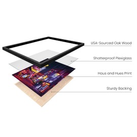 HAUS AND HUES Neon City - 12x16 Framed Black