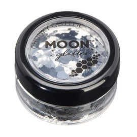 Moon Glitter Classic Coarse Grain Glitter - 100% Cosmetic Glitter for Face, Body, Nails, Hair and Lips - 3g - Silver