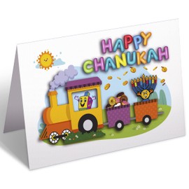 Winfaire Happy Hanukkah Cards - 4" x 6" Chanukah Cards - 1 Set Happy Chanukah Holiday Greeting Card with Envelope - 3D Pop Up Design