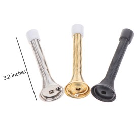 5PCS Spring Door Stops, Heavy Duty Door Stopper with Rubber Bumper, Wall Mounted Spring Doorstop, Spring Door Stop for Wall (Gold)
