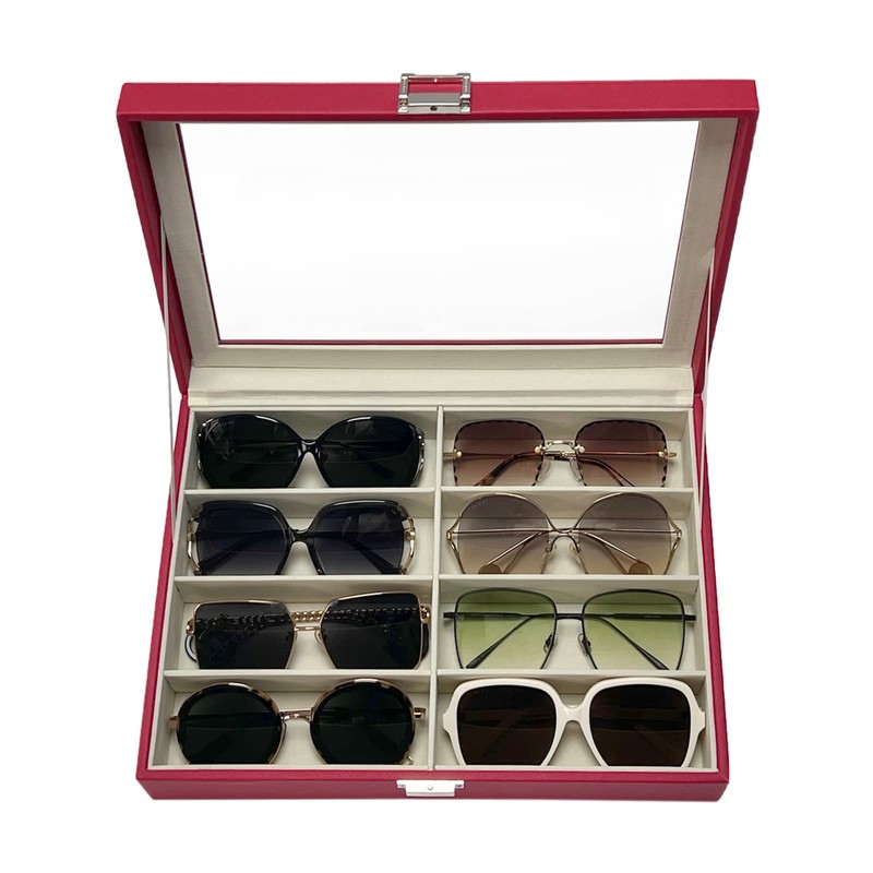 UnionPlus 8-Slots Sunglasses Case Organizer, Eyeglass Glasses Display Holder Collector,
