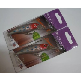 Samurai Set of Two 4.25" LONG Fishing Lures Crankbait Minnow Baits (Injured Shad)