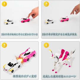UOPR Unicorn Car Combining Unicorn Toy Transformation Robot Car Unicorn 2 Piece Child Transformation Car Robot Clash With Magic Unicorn Not Only Car Toys, Also Great For Children Gift (Blue)